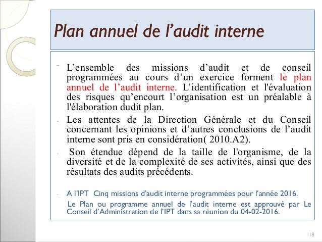 Conduite D Une Mission D Audit Interne Conduite D Une Mission D Audit Interne