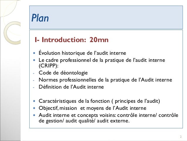 Conduite D Une Mission D Audit Interne Conduite D Une Mission D Audit Interne