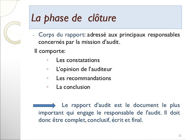 Conduite D Une Mission D Audit Interne Conduite D Une Mission D Audit Interne