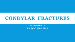 CONDYLAR FRACTURES
PRESENTED BY –
DR. SWATI SAHU, OMFS
1
 