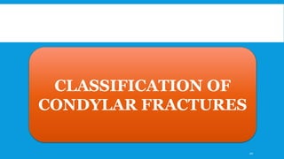 CLASSIFICATION OF
CONDYLAR FRACTURES
20
 