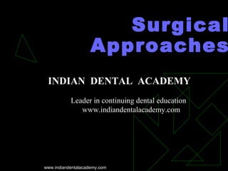 Surgical
Approaches
INDIAN DENTAL ACADEMY
Leader in continuing dental education
www.indiandentalacademy.com

www.indiandentalacademy.com

 