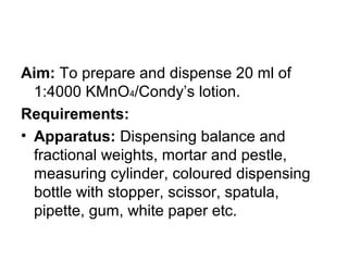 Condys lotion / KMnO4 lotion | PPT
