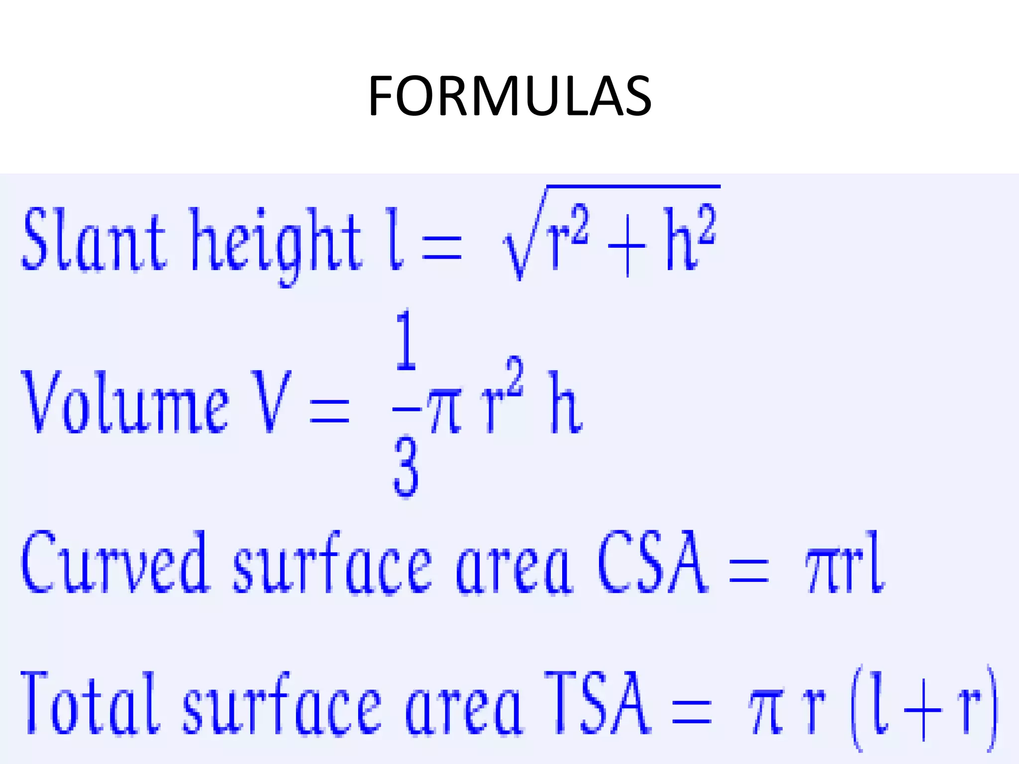 FORMULAS
 