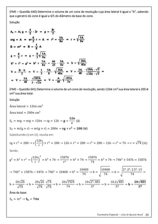 Cone questões resolvidas - fundamentos de matemática elementar | PDF