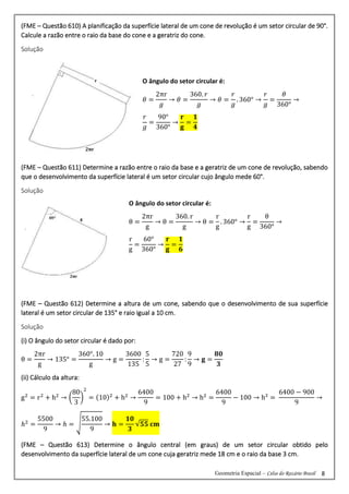 Cone questões resolvidas - fundamentos de matemática elementar | PDF