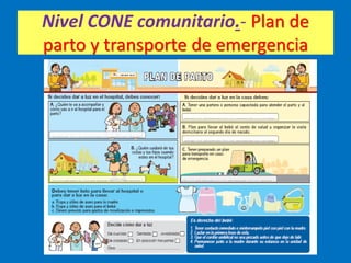 Nivel CONE comunitario.- Plan de
parto y transporte de emergencia
 