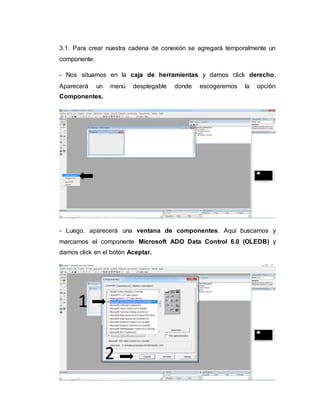 Conectando visual basic 6.0 a bases de datos | DOCX