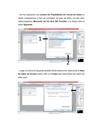 Conectando visual basic 6.0 a bases de datos | DOCX