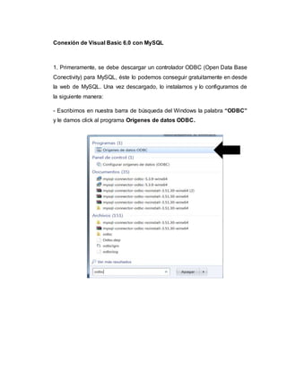 Conectando visual basic 6.0 a bases de datos | DOCX