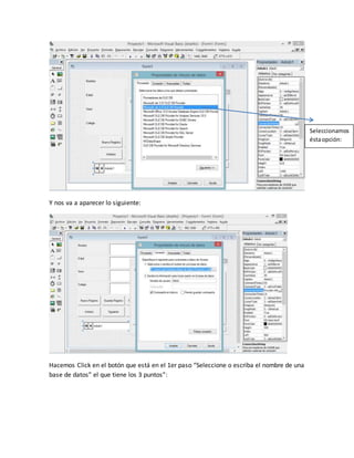 Conectar visual basic 6.0 a microsoft access 2010 | DOCX
