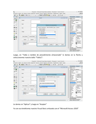 Conectar visual basic 6.0 a microsoft access 2010 | DOCX