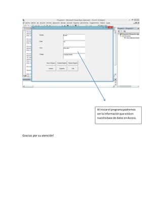 Conectar visual basic 6.0 a microsoft access 2010 | DOCX