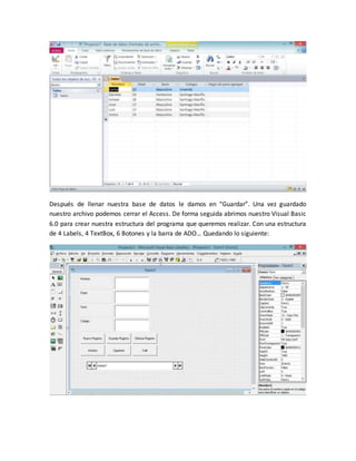 Conectar visual basic 6.0 a microsoft access 2010 | DOCX