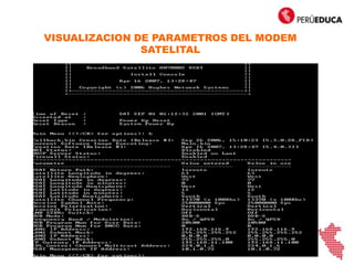 VISUALIZACION DE PARAMETROS DEL MODEM
SATELITAL
 