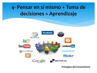 4- Pensar en sí mismo + Toma de 
decisiones = Aprendizaje 
Principios del Conectivismo 
 