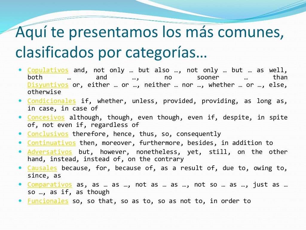 Conectores de ingles