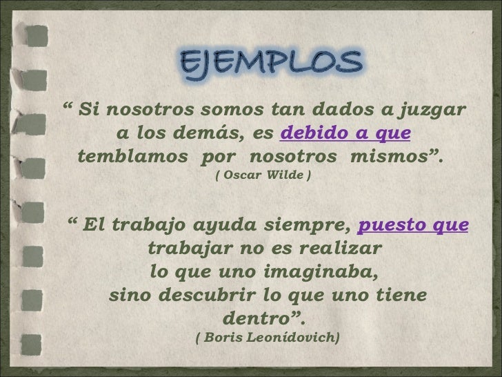 Conectores gramaticales de causa efecto