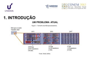 1. INTRODUÇÃO
           UM PROBLEMA ATUAL
           Figura 1 - Tamanho dos Microprocessadores.




                       Fonte: Ohadi (2003).
 