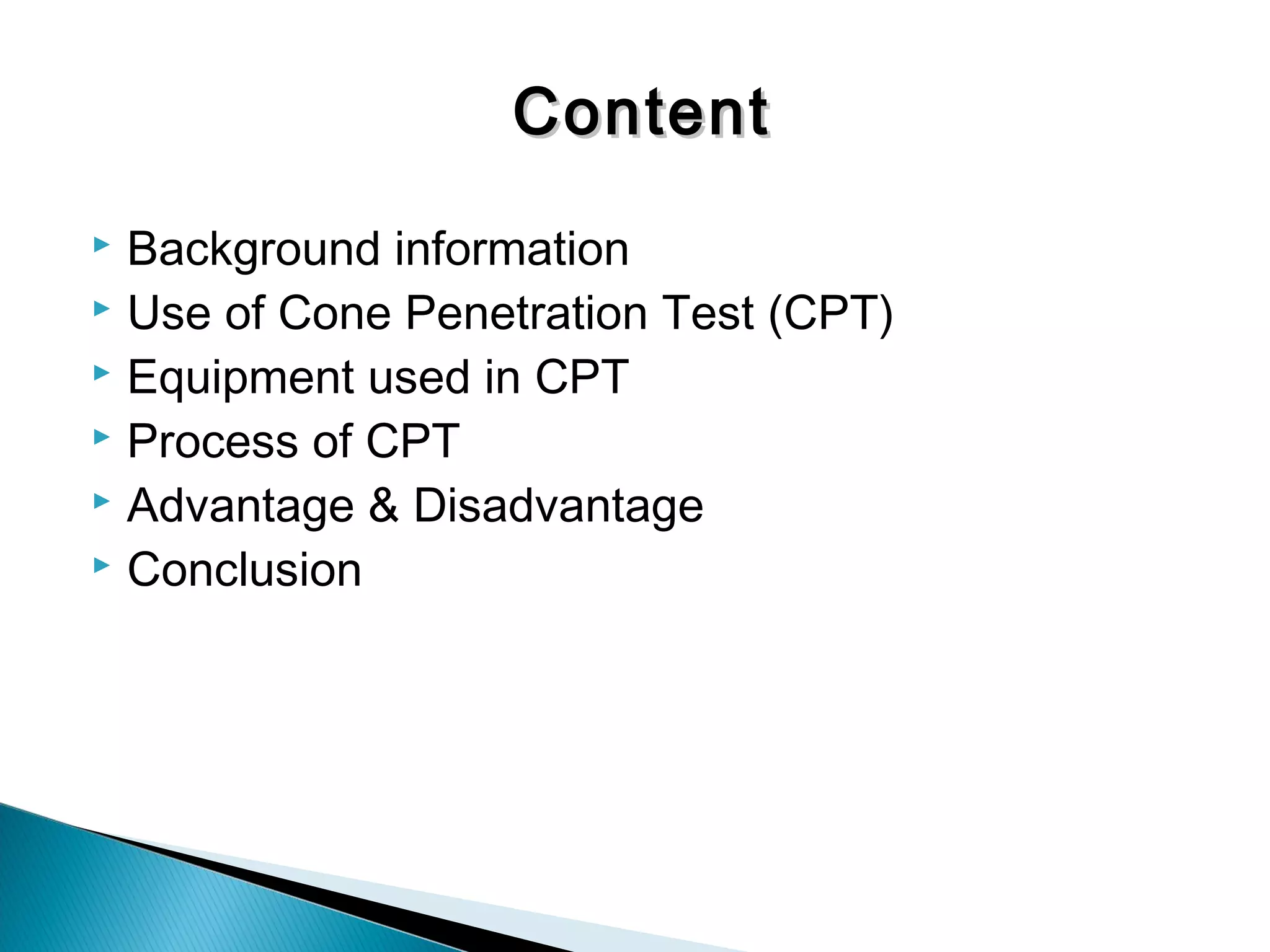 Cone Penetration Test | PPT