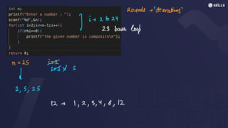 Rounds
- 'Iterations"
J is 2 to 24
23 bear loop
n
=
25 FL
E3Y S
d
1, 3,25
12-1, 2, 3, 4, 6, 12
 