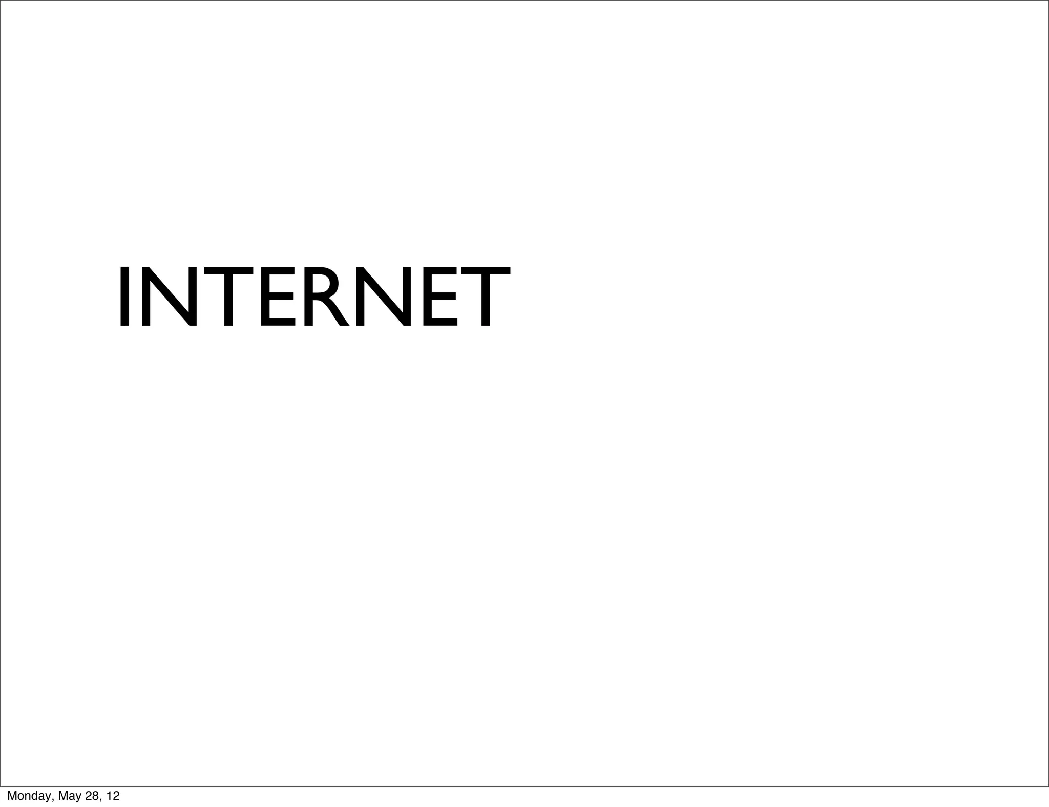 INTERNET




Monday, May 28, 12
 