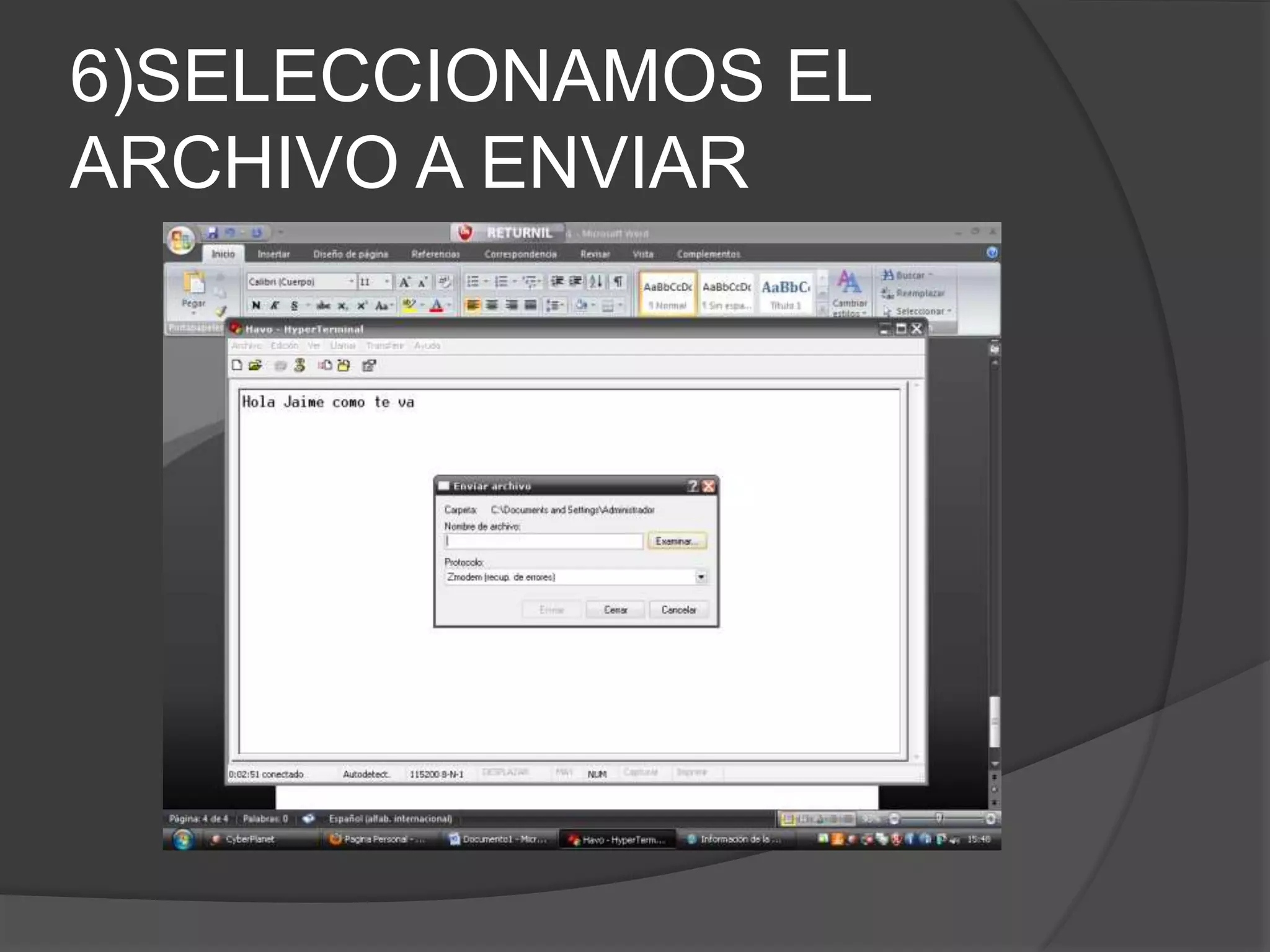 6)SELECCIONAMOS EL
ARCHIVO A ENVIAR