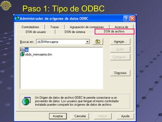 Paso 1: Tipo de ODBC
 
