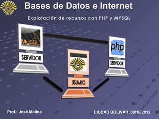 r
                                               sto
                                             Pa
                                             lo
                                           za
                                         on
Prof.: José Molina




                                        G
                     CIUDAD BOLIVAR 09/10/2012




                                         .
                                      Lic
 