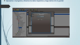  Ejecutamos el programa y llenamos los datos respectivos y luego damos clic en guardar
 