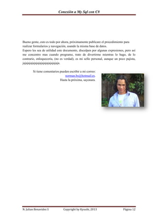 Conexion de c sharp a my sql | PDF