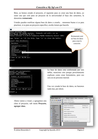 Conexion de c sharp a my sql | PDF