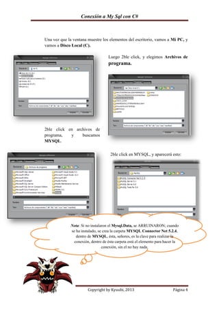 Conexion de c sharp a my sql | PDF