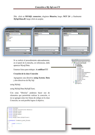 Conexion de c sharp a my sql | PDF