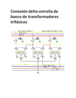 Conexión delta-estrella de
banco de transformadores
trifásicos
 