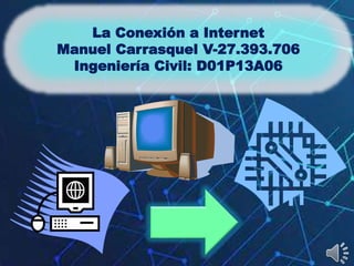 La Conexión a Internet
Manuel Carrasquel V-27.393.706
Ingeniería Civil: D01P13A06
 