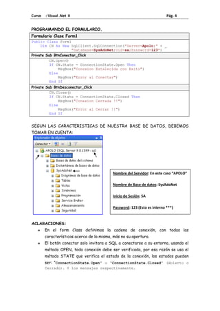 CONEXION VISUAL STUDIO.NET - SQL SERVER