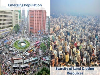 Emerging Population
Scarcity of Land & other
Resources
 