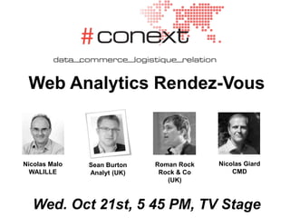 Web Analytics Rendez-Vous
Digital Analytics, CRM and Voice
of Customer Integration
Wed. Oct 21st, 2015
 