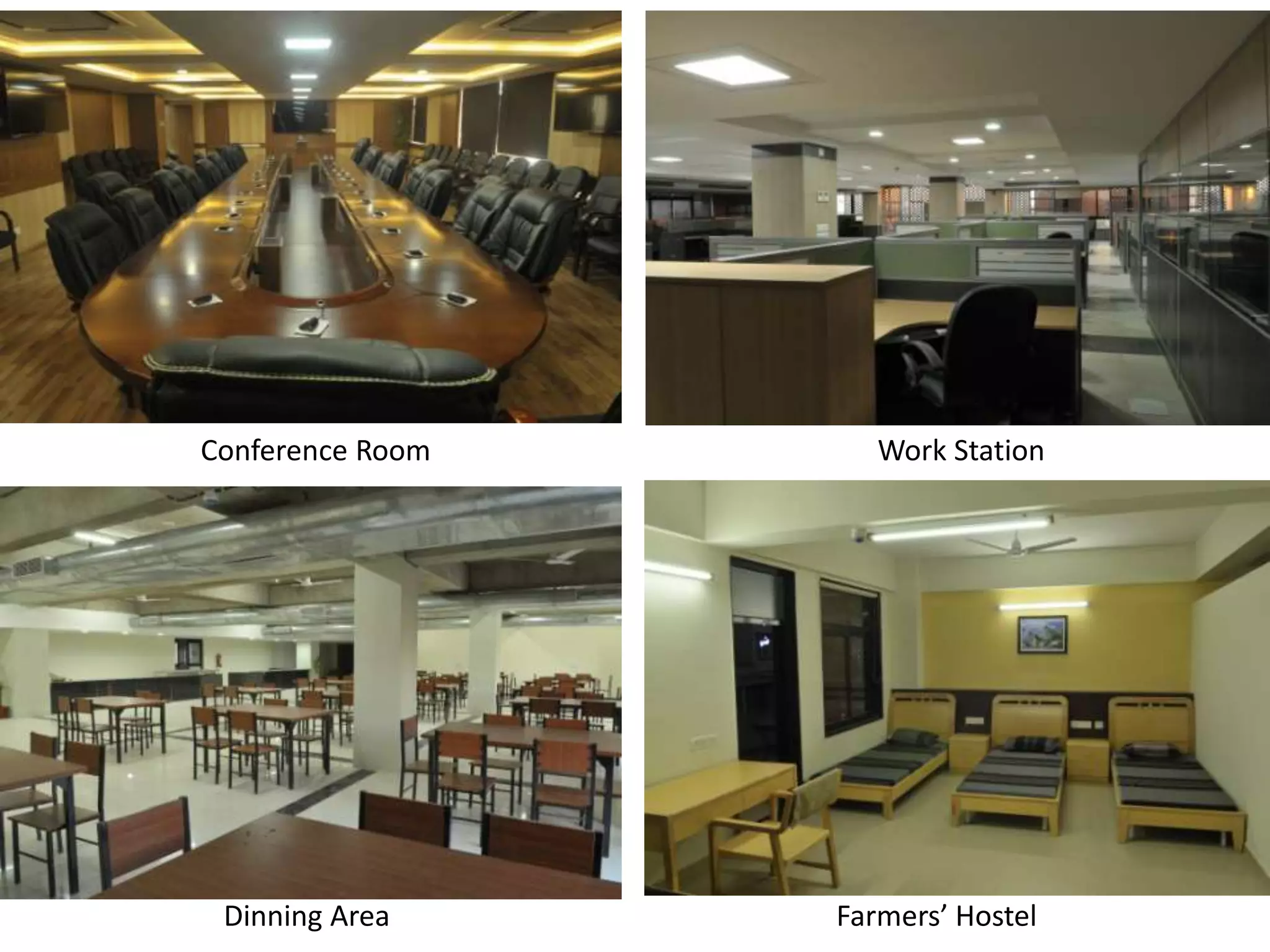 Conference Room

Dinning Area

Work Station

Farmers’ Hostel

 