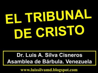 Dr. Luis A. Silva Cisneros
Asamblea de Bárbula. Venezuela
www.luissilvamd.blogspot.com
 