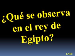 ¿Qué se observa en el rey de Egipto?LASC
