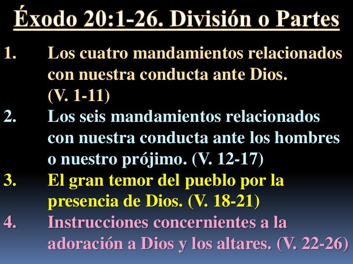 Conf Exodo 20 1 26 Ex No 20 Los Diez Mandamientos Y El Temor D