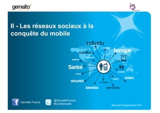 II - Les réseaux sociaux à la
conquête du mobile




                    @GemaltoFrance
   Gemalto France
                ...