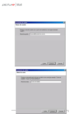 •   Vá na sua conta já criada e selecione Servidor e Altere as configurações como mostradas
    abaixo:




•   Agora vá em servidor de envio (SMTP) e selecione Editar no servidor já criado.




                                                                                              2
 