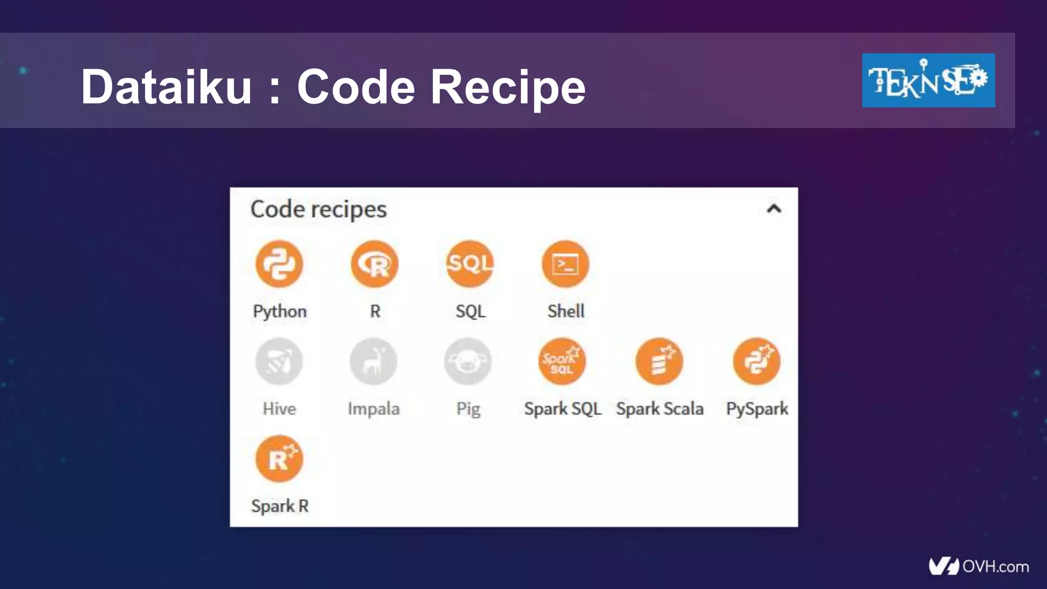 Dataiku : Code Recipe
 