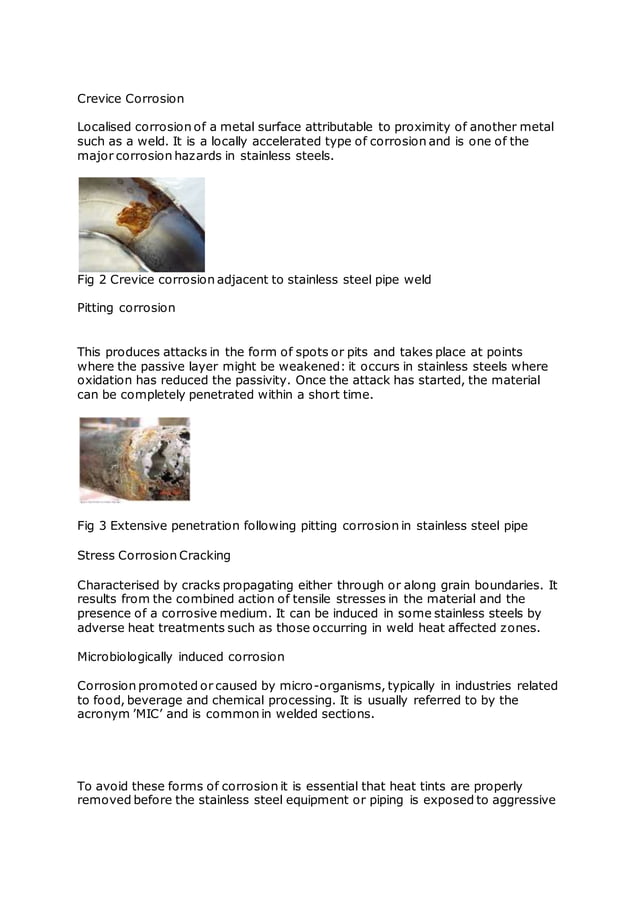 Weld Purging Corrosion Problems in Stainless Steel by Welding