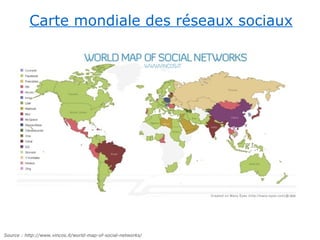 Carte mondiale des réseaux sociaux




Source : http://www.vincos.it/world-map-of-social-networks/
 