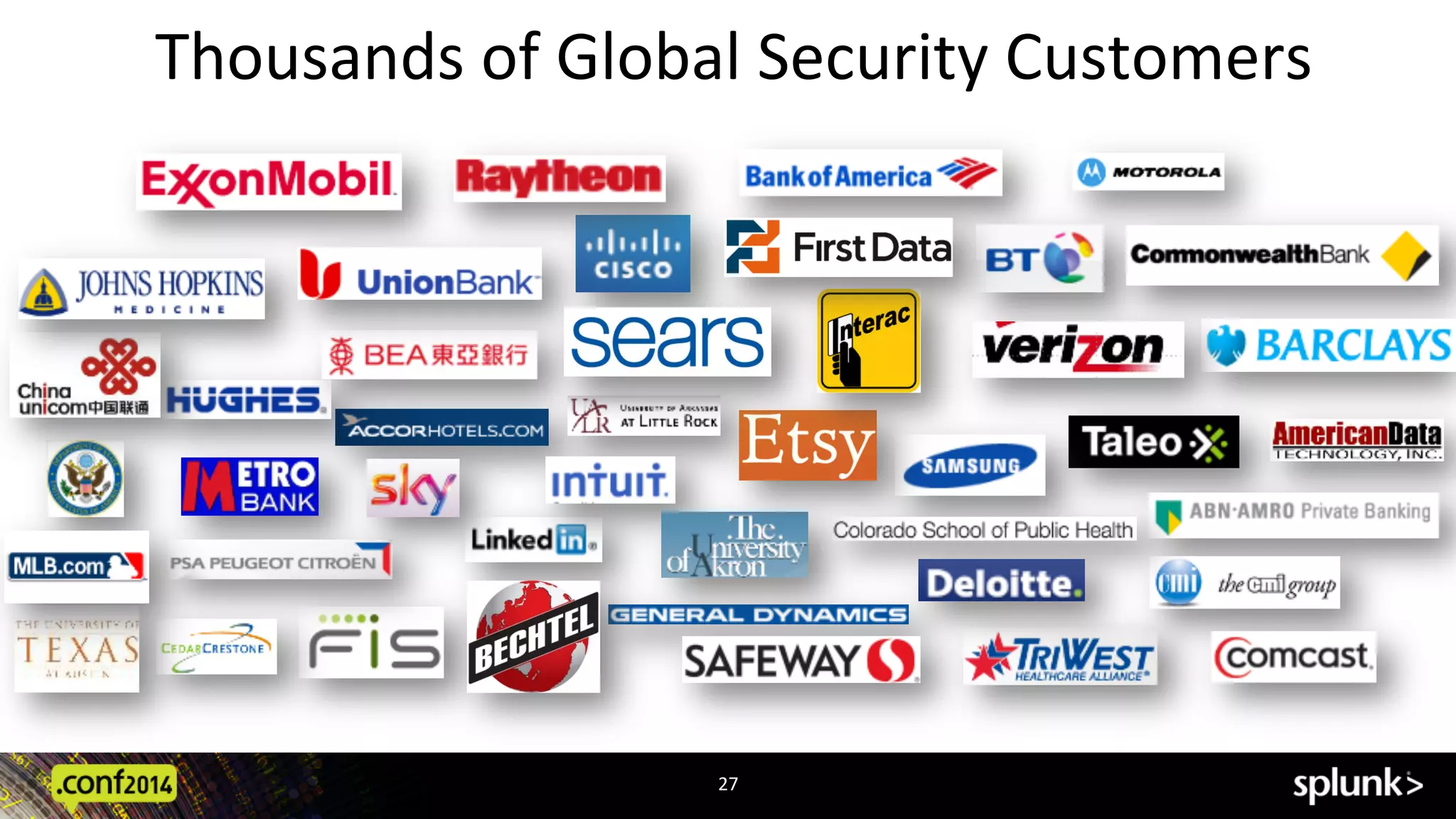 Thousands	
  of	
  Global	
  Security	
  Customers	
  
27	
  
 