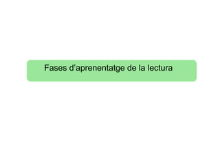 Fases d’aprenentatge de la lectura
 
